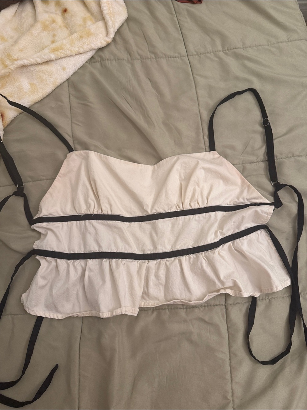 Princess Polly cropped ivory top with back ties